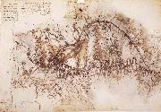 LEONARDO da Vinci Plan fur a canal to the evasion of the Arno oil painting artist